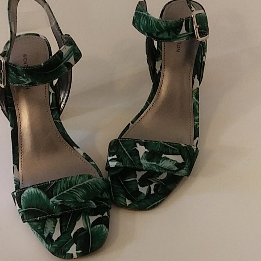 Green Jungle Print Sandals